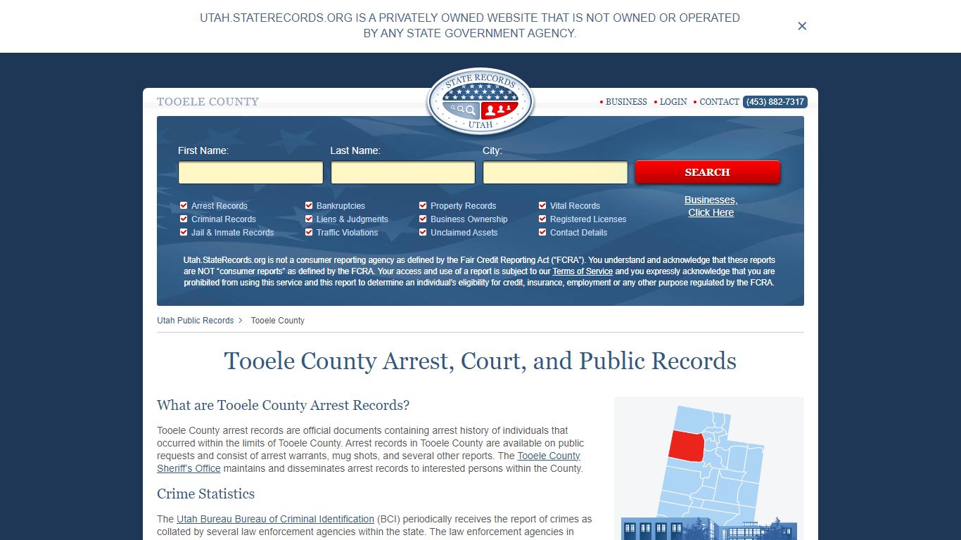 Tooele County Arrest, Court, and Public Records