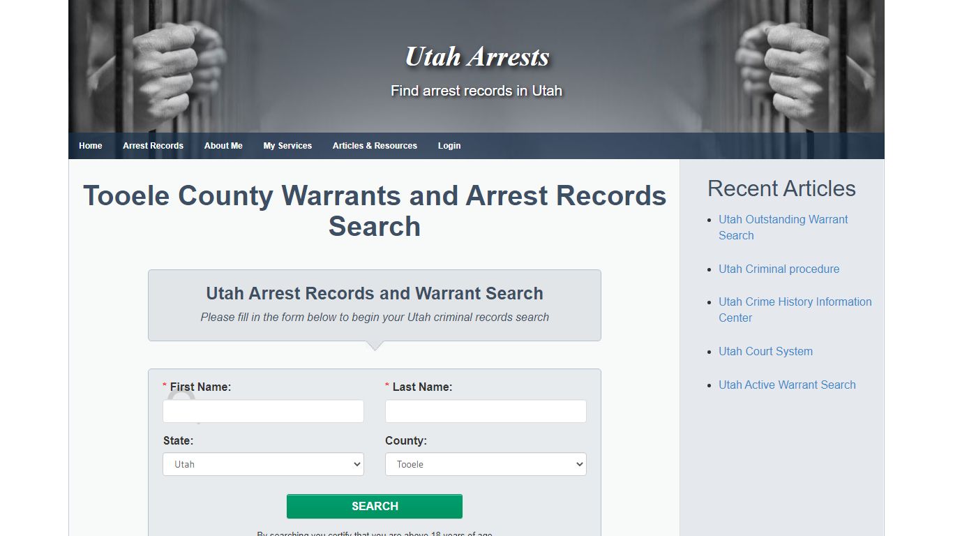 Tooele County Warrants and Arrest Records Search - Utah Arrests