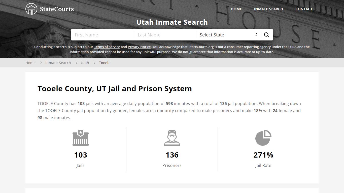 Tooele County, UT Inmate Search - StateCourts